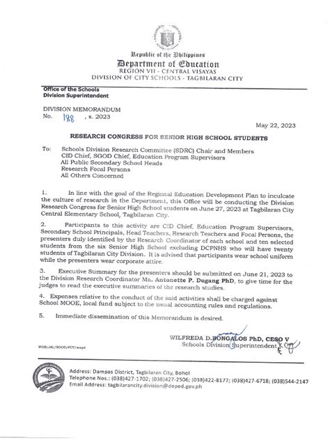DM NO. 188, S. 2023 .